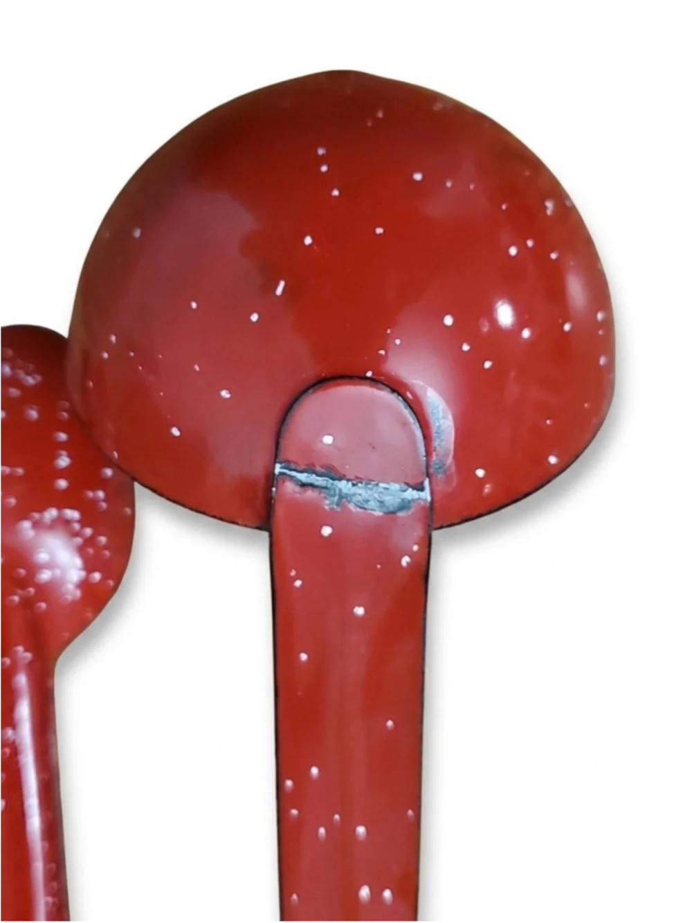 Vintage Red Enamelware Splatterware Enamel Spoon and Ladle Set - 4 Piece